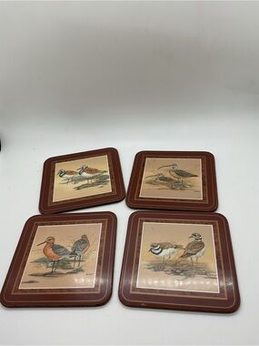 Pimpernel Brown and Tan Bird Coasters Set of 4